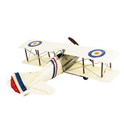 Enfeite Decorativo Avião Biplano Estilo Retrô Detalhes Realistas Creme Taimes