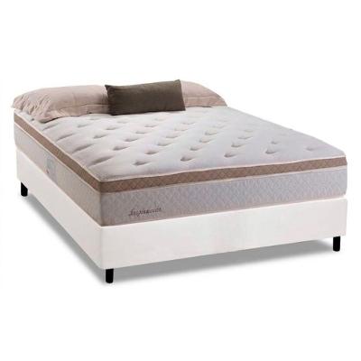 Cama Box com Colchão Casal Corano White Euro Pillow Molas Ensacadas Branco Herval 138CM