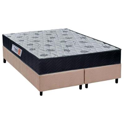 Cama Box com Colchão Queen Sogni Ortopédico Espuma Suede Preto e Bege Orthoflex 158CM