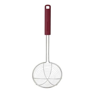 Escumadeira Coreline para Frituras Aço Inox Segurança Cozinha Vermelha Kitchenaid