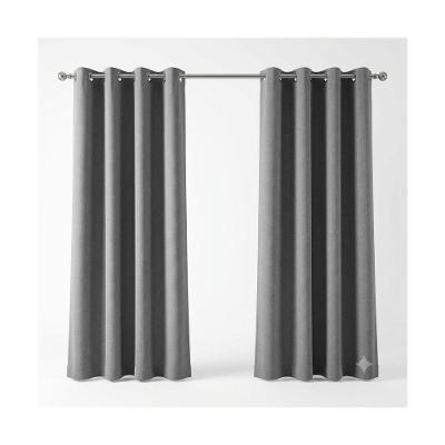Cortina Blackout Película com Ilhós 280x280cm PVC para Controle de Luminosidade Cinza