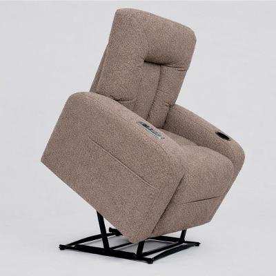 Poltrona Lift Rover Reclinável Elétrica com Elevação Bouclé Confortável Marrom Sallar