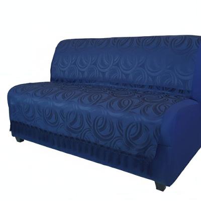 Manta para Sofá Manta Sofa Tecido Kacquard com Argolas Azul Marinho Azul