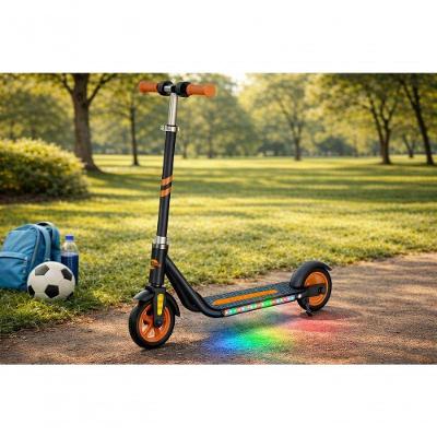 Patinete Elétrico Infantil com Ajuste de Altura e Luzes LED Laranja Unitoys