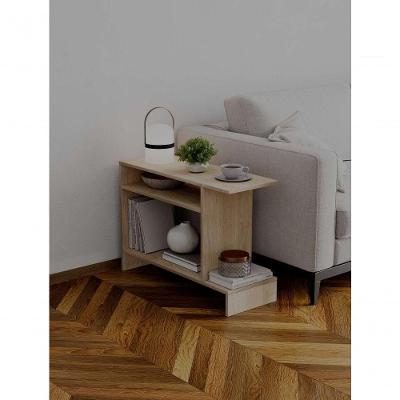 Mesa de Apoio Restn Retangular MDF Madeira 81CM Bege Fosco Mercado das Prateleiras