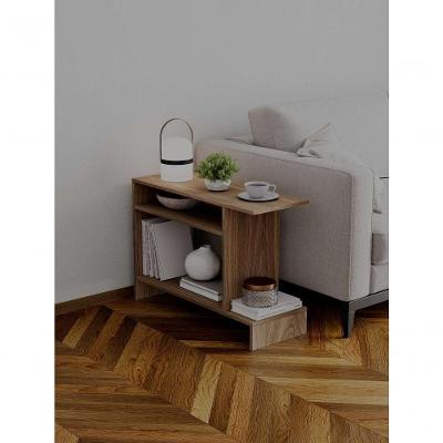 Mesa de Apoio Restn Retangular MDF Madeira 81CM Marrom Mercado das Prateleiras