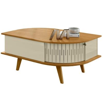 Mesa de Centro Indianápolis Retangular MDF Plástico 90CM Cumaru Opala