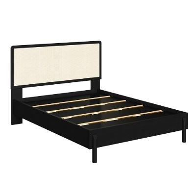 Cama de Casal Oslo com Cabeceira Painel MDP Tela Sintética Bege Artesano Móveis 152CM