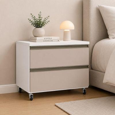 Mesa de Cabeceira Essenza 3 Gavetas MDF-MDP Moderno Branco Luciane Móveis