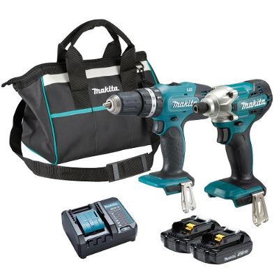 Kit de Ferramentas Makita DLX2336Y01 com Parafusadeira e Furadeira de Impacto Bivolt 18V 2 Baterias
