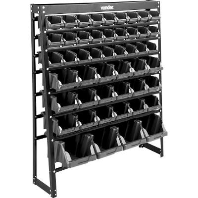 Estante Metálica 49 Gaveteiro Moderno Aço Preto 150kg 95CM Prática