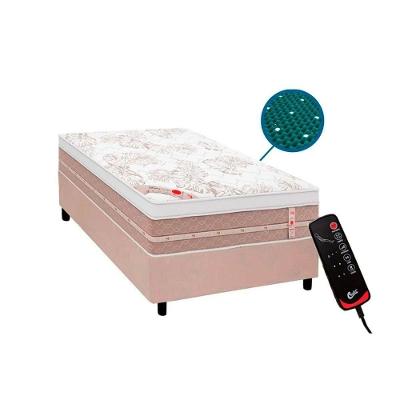 Cama Box com Colchão Solteiro c-Massagem Niponpedic Molas Bonnel Euro Pillow Bege Colchões Castor