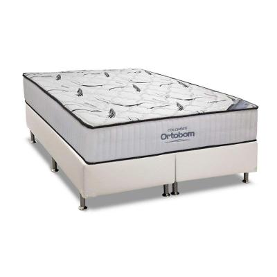 Cama Box com Colchão King D45 High Foam Espuma Tecido Liso Branco Ortobom