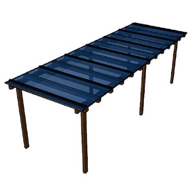 Kit Policarbonato Azul 4mm 6,00m X 1,50m - Perfis Naturais
