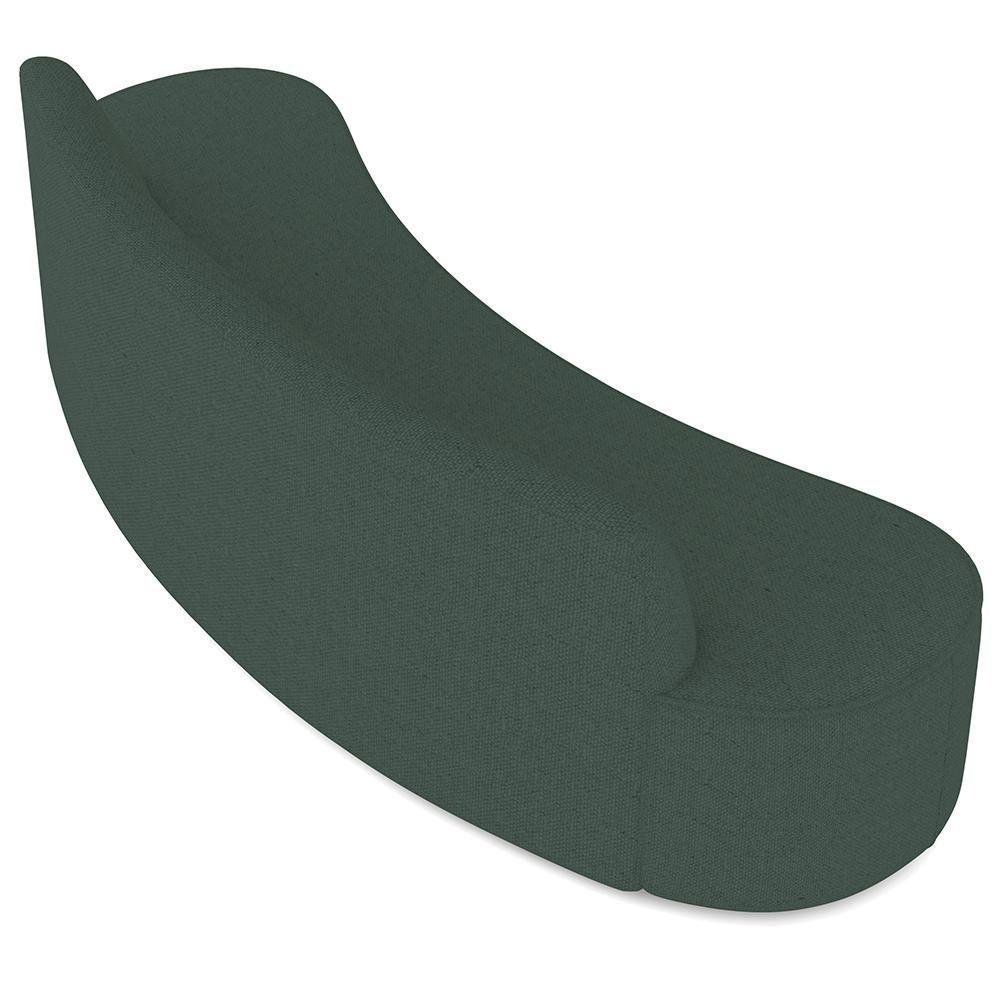 Sofá 4 Lugares Curvo Sala De Estar Living Cancún D02 Linho Verde Musgo 230 Cm C-117 - 4