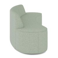 Sofá 4 Lugares Curvo Sala De Estar Living Cancún D02 Linho Verde 260 Cm D-477