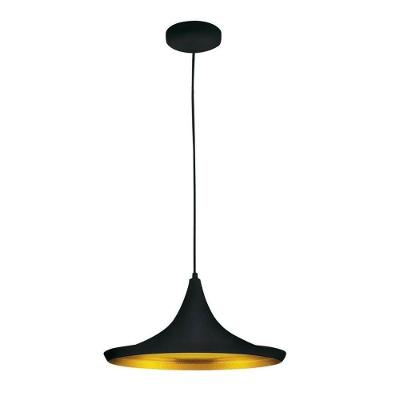 Pendente Blumenau Chapeu Chines 1lamp E27 com Cabo Regulável Preto 36CM 1 X 60W Bivolt