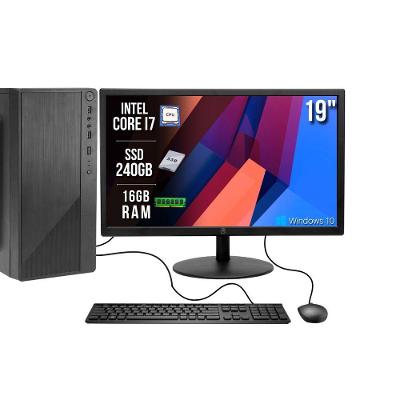 Computador Completo Intel Core I7 16GB RAM SSD 480GB com Monitor 19 Bivolt