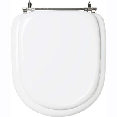 Assento Sanitário Calypso Alongado MDF Vinil Brilhante Fechamento Convencional Almofadado Branco