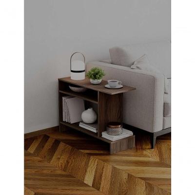 Mesa Lateral Restn Retangular MDF Madeira 81CM Marrom Moderna Mercado das Prateleiras
