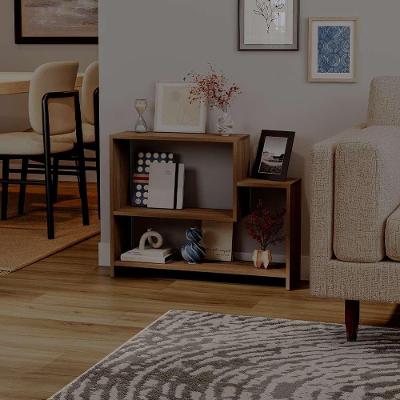 Estante Girona 2 Prateleiras MDP sem Porta TAMANHO 77cm Café Mercado das Prateleiras
