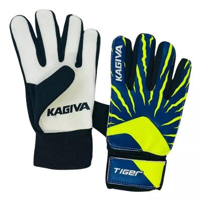 Luva de Goleiro Tiger Kids Infantil com Proteção e Desempenho Azul e Amarelo Kagiva 6