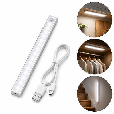 Luminária LED Luminária Led Magnética 30cm Sensor de Movimento Recarregável Usb com Sensor