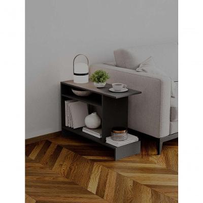 Mesa Lateral Restn Retangular MDP Madeira 81CM Preto Mercado das Prateleiras