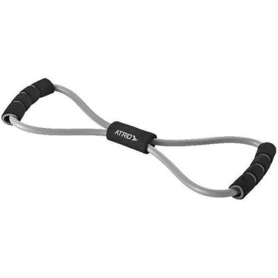 Extensor Elástico ES222 Fortalecimento Muscular em Oito Cinza e Preto Atrio