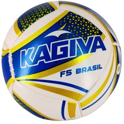 Bola de Futsal F5 Brasil Oficial com Tecnologia Termofusion Azul e Dourada Kagiva