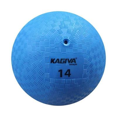 Bola de Iniciação N14 para Handebol e Queimada Emborrachada Azul Kagiva 350G 67CM