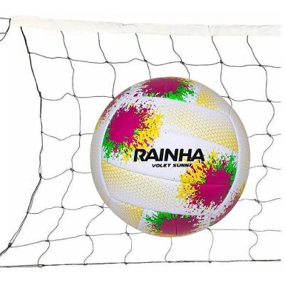 Kit Bola de Vôlei Rainha Sunny com Rede Vôlei Master Seda 5M Faixa Sintética Branco