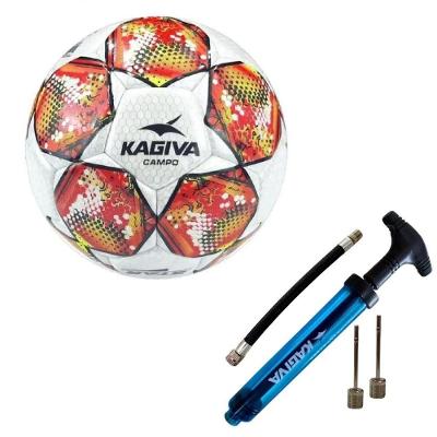 Bola de Futebol Kagiva Star com Estrutura Reforçada e Bomba Dupla Ação Vermelho e Azul