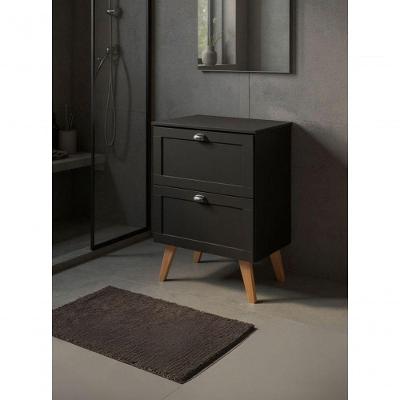 Gabinete Milano Retro com 3 Gavetas MDF 60CM Grafite On Móveis
