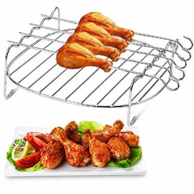 Grelha para Air Fryer Kit com 4 Espetos Aço Inox Cozimento Uniforme e Crocância Ideal para Churrasco