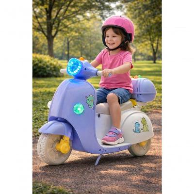 Moto Elétrica Infantil Baby Dino com Luzes LED e Áudio USB AUX Azul Claro Unitoys