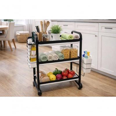Escorredor de Louças TRC0888 3 Andares Metal com Bandejas Coletoras para Cozinha Preto