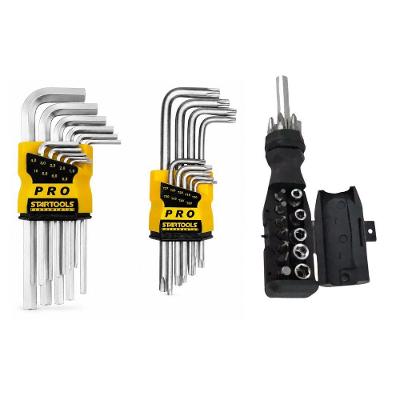 Kit de Ferramentas 36 Peças com Chaves Torx Allen Intercambiáveis Bits Soquetes Prata Startools