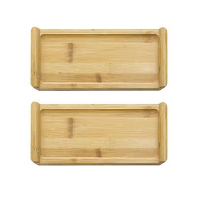 Kit 2 Bandejas Bambu com Alça High Multiuso para Servir e Decorar Amadeirado Mimo Style