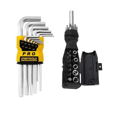 Kit de Ferramentas Kit Chaves Allen 1,5A 10mm e Jogo Intercambiável 18 Peças em Aço Startools