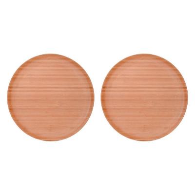 Kit 2 Pratos Bambu Ecokitchen 27cm Natural para Servir Petiscos Amadeirado Mimo Style