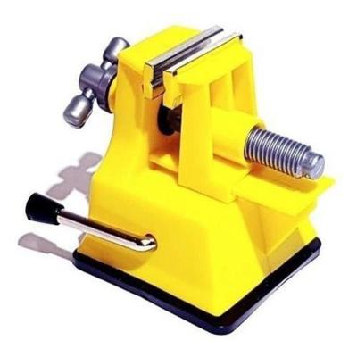 Mini Torno Morsa ST-80 com Abertura 35mm e Ventosa a Vácuo Amarelo Yeet