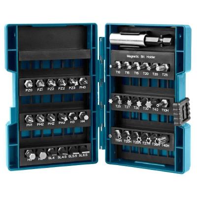 Jogo de Bits B-28606 37 Peças 1-4 Pol com Prolongador Magnético Inox Makita