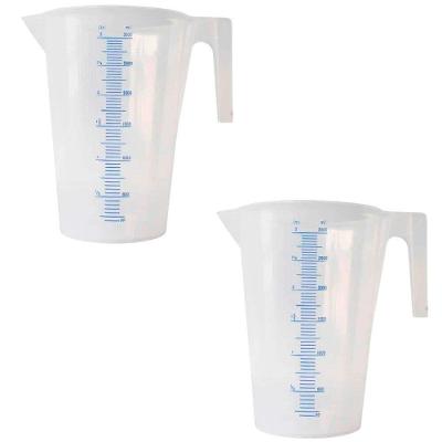 Jarra Graduada com Escala em Alto Relevo Polietileno Resistente para Laboratório Oficina 3L Branca