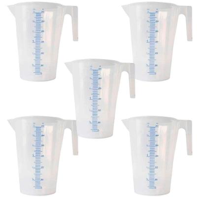 Jarra Graduada 3L com Escala em Alto Relevo Polietileno Kit 5 Unidades para Dosagem Branco Bremen