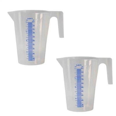 Kit com 2 Jarras Graduadas 2163 Polietileno Escala em Alto Relevo Uso Doméstico e Profissional