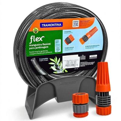 Mangueira de Jardim Evald 30m com Esguicho e Suporte Preto Tramontina