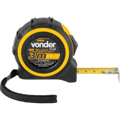 Trena 3868030030 Curta de Aço 3M com Estojo Anatômico Amarelo e Preto Vonder