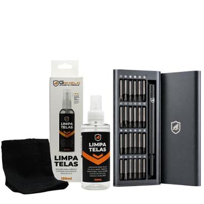 Kit Estojo Magnético 24 Peças Armor com Spray Limpa Telas 150ml Gshield Bivolt