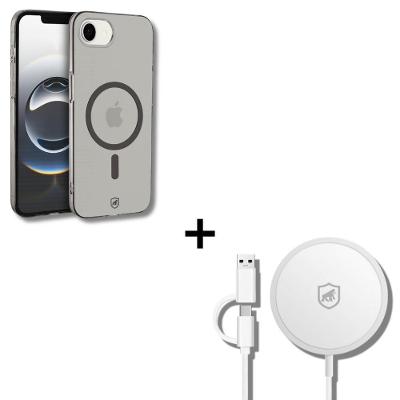 Kit Capa e Carregador Wireless Gshield Crystal Slim Titanium 15W Titânio 1 Unidade